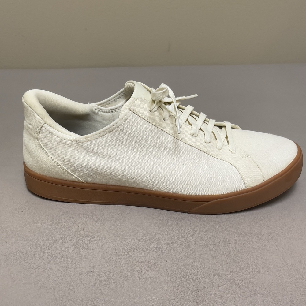Kizik Irving Shoes Men 11.5 Wide Beige Canvas Hands Free Lace Up Walking Sneaker - Picture 9 of 14